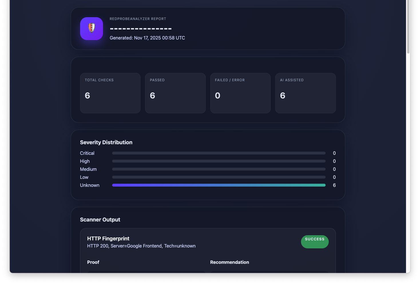Detailbericht mit Findings
